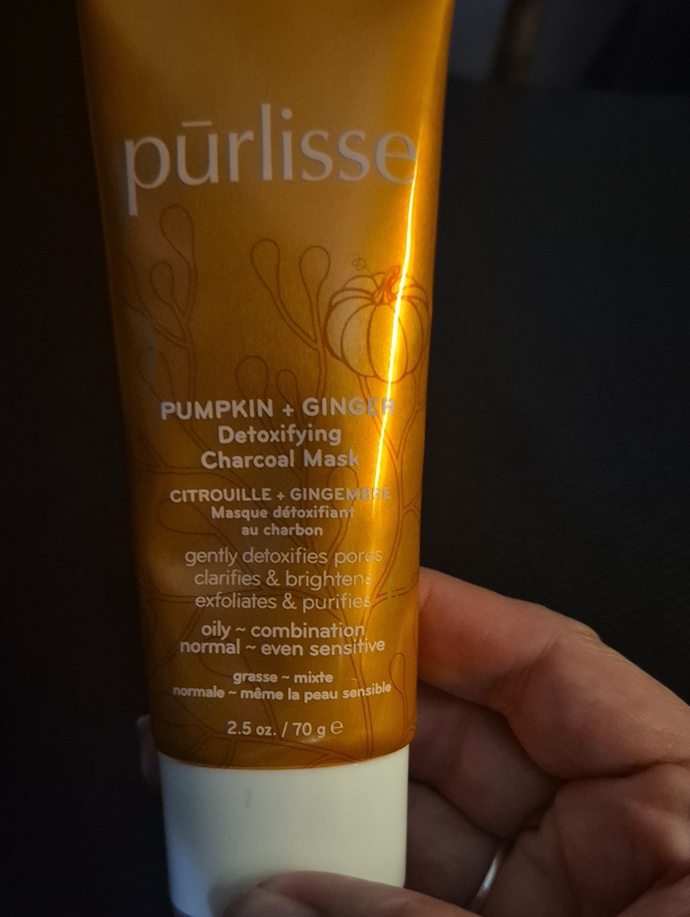 purlisse Pumpkin + Ginger Detoxifying Charcoal Mask - Orange
